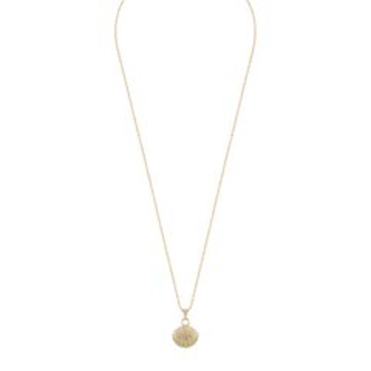Vibe pendant neck 42 shell plain gold, Snö of Sweden Halsband