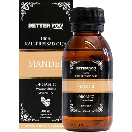Mandelolja EKO Kallpressad, 100 ml Better You Kroppsolja
