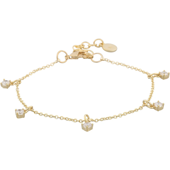 Audry Small Stone Charm Brace G/Clear, Snö of Sweden Armband
