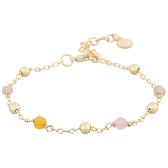 Unnie chain brace gold/mix pink, Snö of Sweden Armband