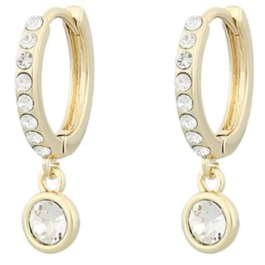 Nine small ring pendant ear gold/clear, Snö of Sweden Halsband