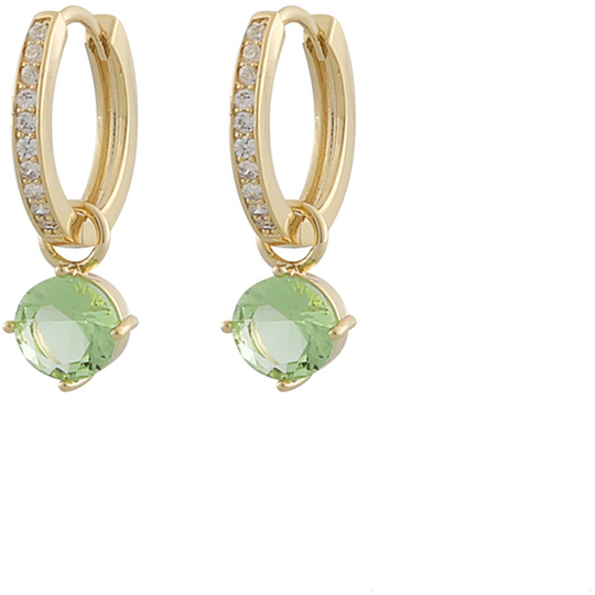 Rola round ring ear gold/light green, Snö of Sweden Örhängen