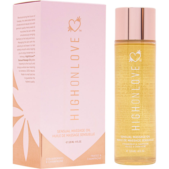 Massage Oil Strawberry Champagne, 120 ml HighOnLove Massageolja