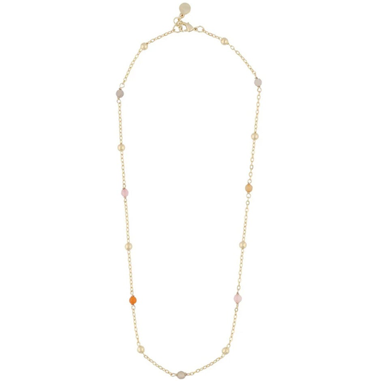 Unnie chain neck 42 gold/mix pink, Snö of Sweden Halsband