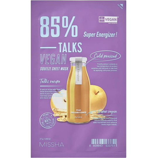 Missha Talks Vegan Squeeze Sheet Mask Super Energizer