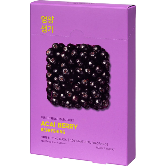 Pure Essence Mask Sheet Pack Acai Berry, Holika Holika Ansiktsmask