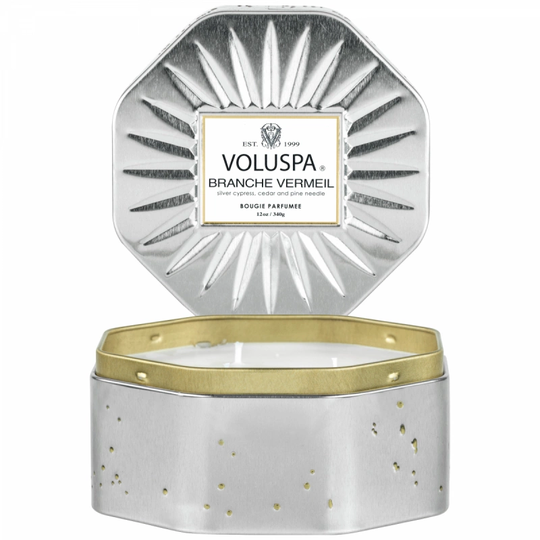 Voluspa Branche Vermeil Octogon Tin Candle 50h