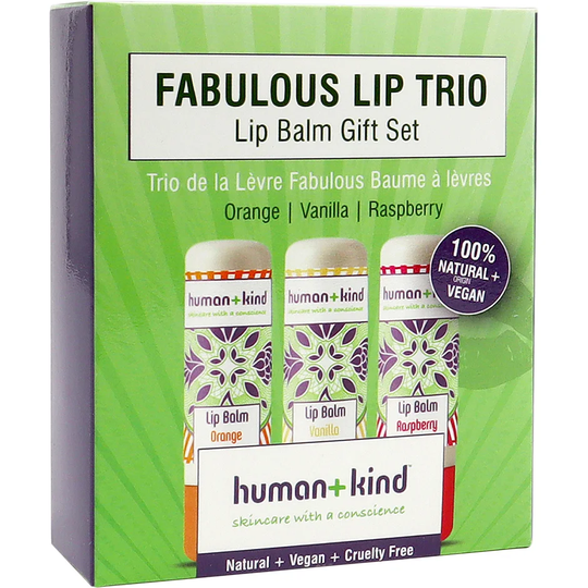 Lip Balm Trio, Human+Kind Läppbalsam & Läppskrubb