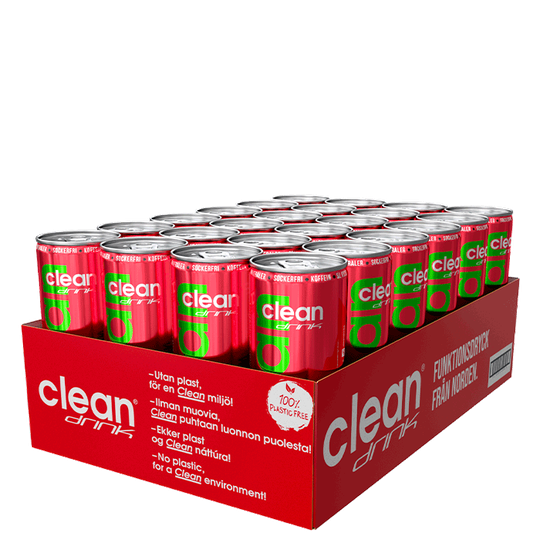 24 x Clean Drink, 330 ml, Kiwi/Smultron