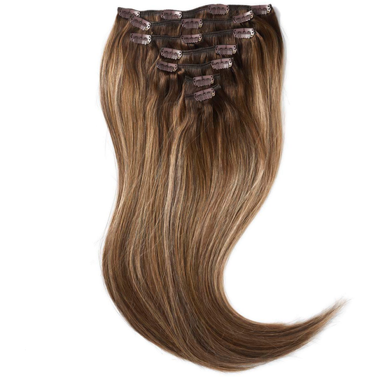 Rapunzel of Sweden Clip-on set 7 pieces 60 cm Hazelnut Caramel Balayag