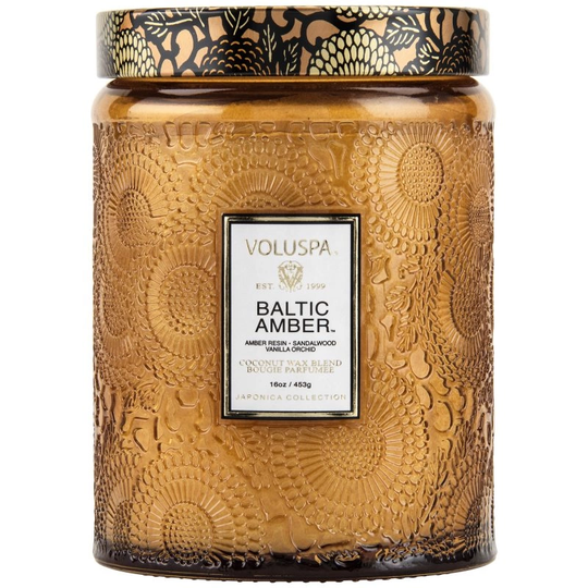 Voluspa Baltic Amber Large Glass Jar Candle (100h)