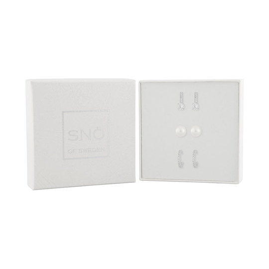 Together pearl ear set silver/white, Snö of Sweden Örhängen