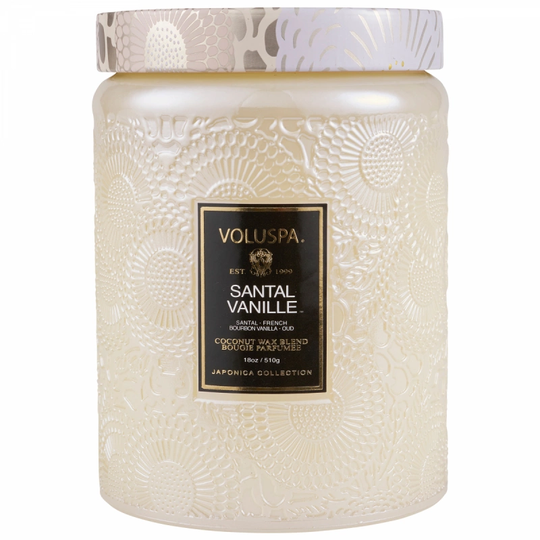 Voluspa Santal Vanille Large Glass Jar Candle (100h)