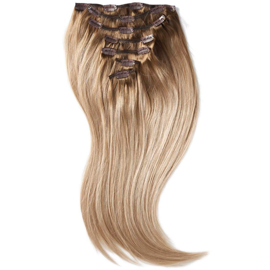 Rapunzel of Sweden Clip-on set 7 pieces 50 cm Brown Ash Blonde Balayag
