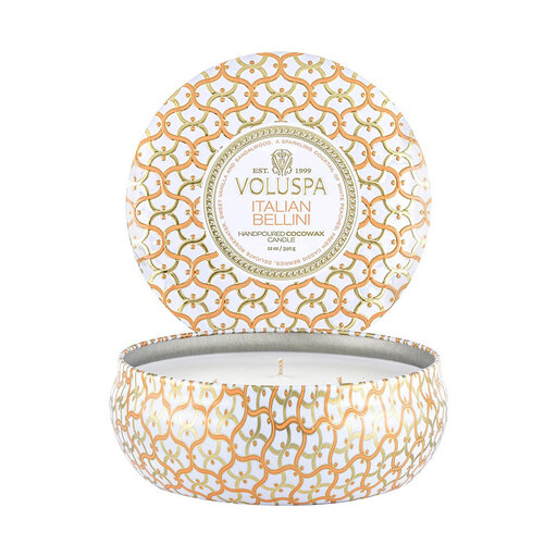3-Wick Tin Candle 40h Italian Bellini