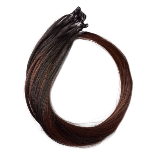 Rapunzel of Sweden Nail Hair Premium Straight B1.0/6.12 Cherry Infused Black Balayage 50cm