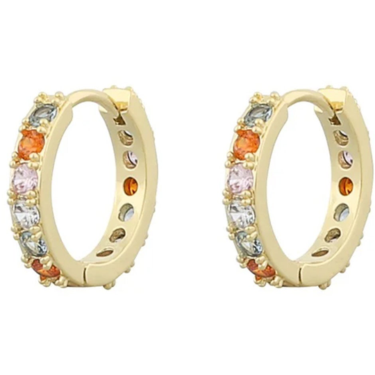 Unnie ring ear gold/mix pink, Snö of Sweden Örhängen