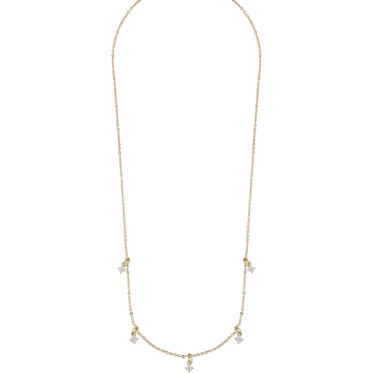 Audry Stone Charm Neck 42 G/Clear, Snö of Sweden Halsband