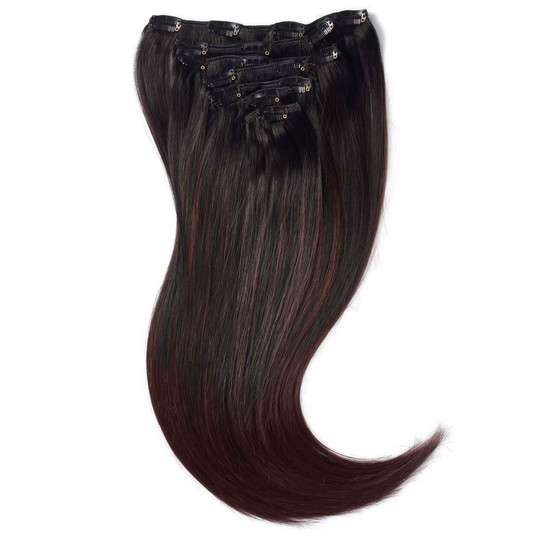 Rapunzel of Sweden Clip-on set 7 pieces 50 cm Cherry Infused Black Bal