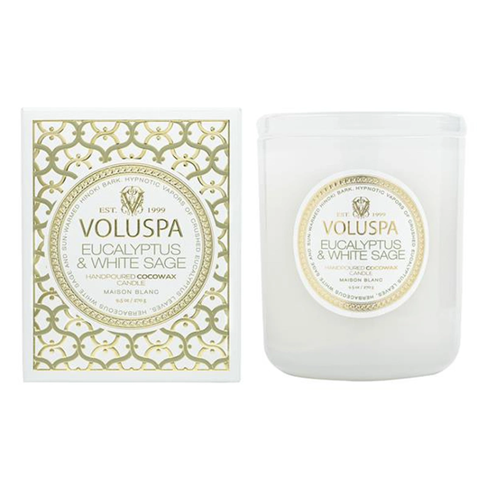 Voluspa Classic Boxed Candle Eucalyptus & White Sage 60h