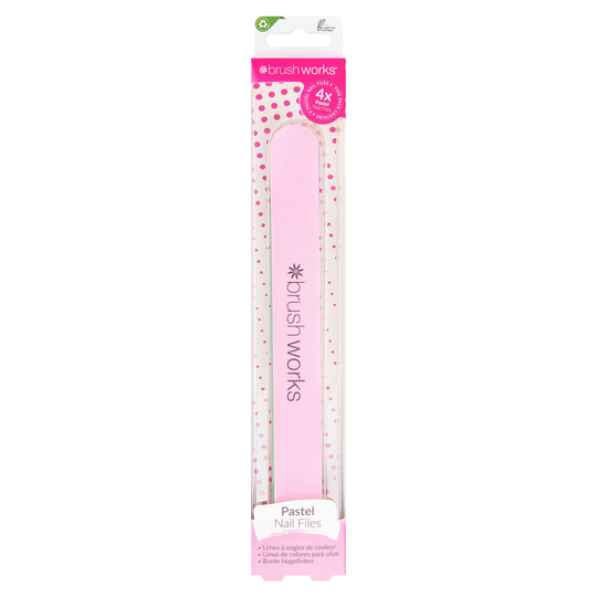 Brushworks Pastel Coloured Nail Files 4-Pack
