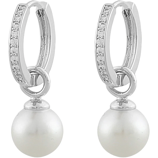 Core pearl ring ear s/white, Snö of Sweden Örhängen
