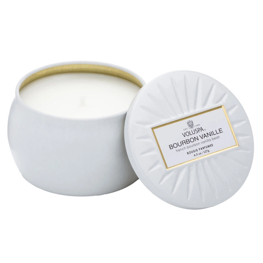 Voluspa Bourbon Vanille Decorative Tin Candle (25h)