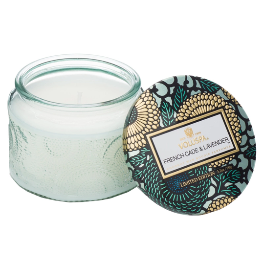 Voluspa French Cade & Lavender Small Glass Jar Candle 20h