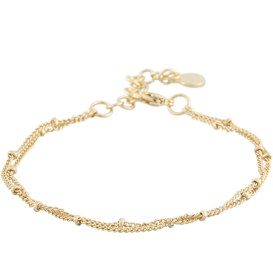 Davina double chain brace plain gold, Snö of Sweden Armband