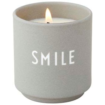 DESIGN LETTERS Scented candle Small Grey Smile