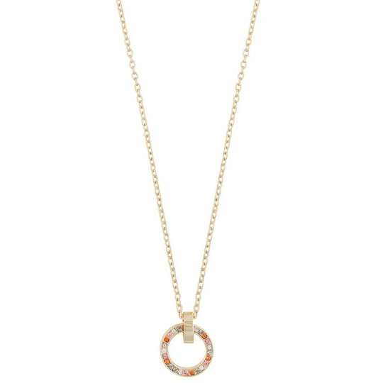 Unnie small pendant neck 42 gold/mix pink, Snö of Sweden Halsband