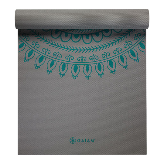 GAIAM Yoga Mat Teal Marrakesh Longer/Wider 6mm
