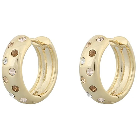 Nine ring ear gold/mix champagne, Snö of Sweden Örhängen