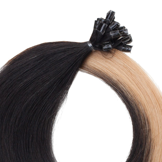 Rapunzel of Sweden Nail Hair Premium Straight 50cm O1.2/7.5 Black/Blon