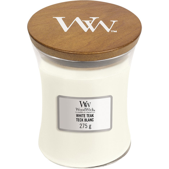 White Teak, WoodWick Doftljus