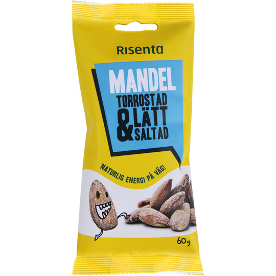 Risenta Mandel Torrostad & Lättsaltad 60 g