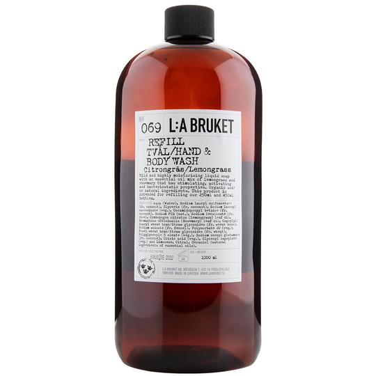 L:A Bruket Refill Flytande Tvål Citrongräs 1000 ml