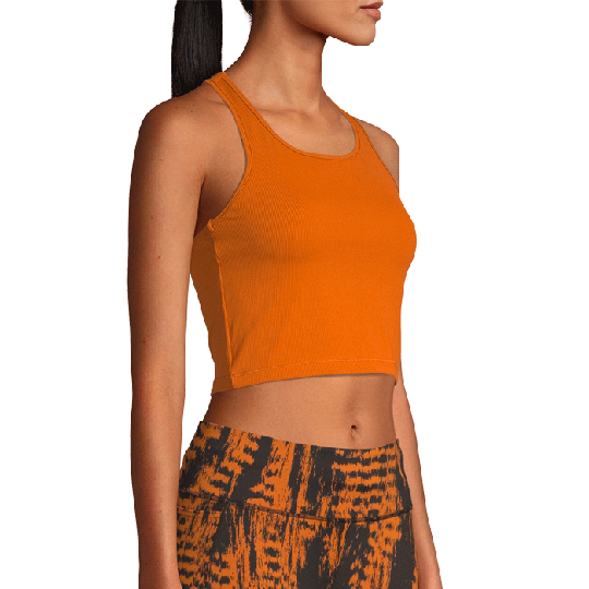 Bold Rib Crop Tank, Hazel Brown