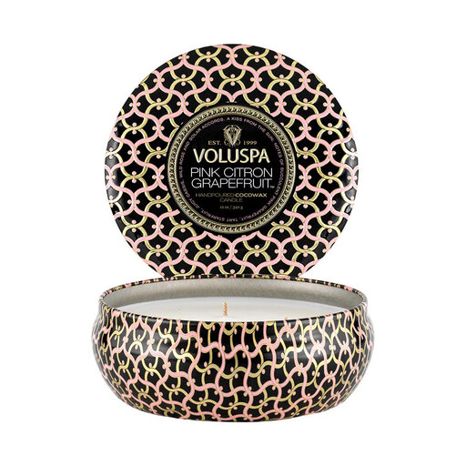 3-Wick Tin Candle 40h Pink Citron Grapefruit