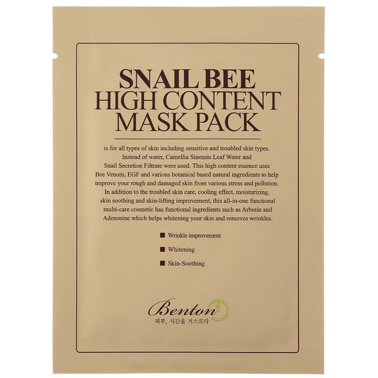 Snail Bee High Content Mask Pack, Benton K-Beauty
