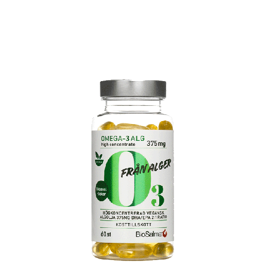 Omega-3 av Alg 375mg DHA/EPA, 60 kapslar