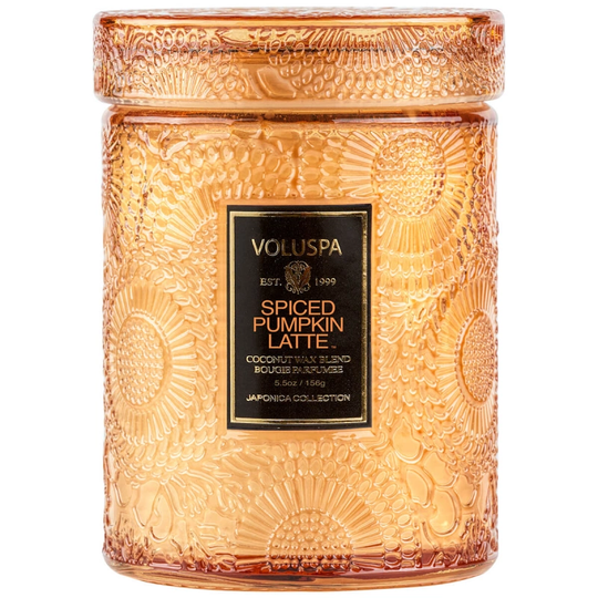 Voluspa Mini Glass Jar Candle With Lid Spiced Pumpkin Latte (156g)
