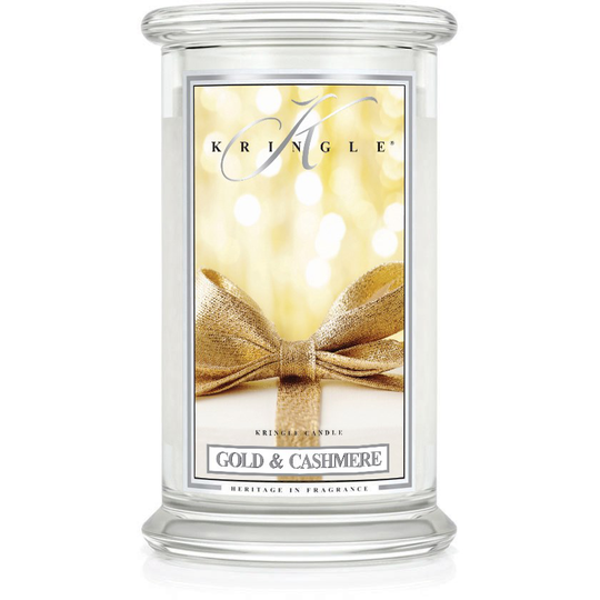 Kringle Candle Gold & Cashmere Christmas Scent 2 Wick Large Jar 100 h