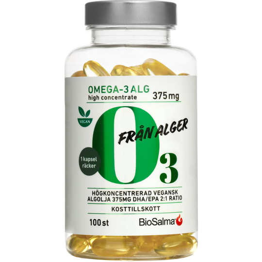 BioSalma Omega-3 Alg 375 mg DHA/EPA 100 kapslar