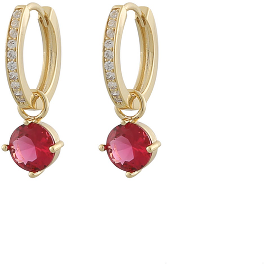 Rola round ring ear gold/coral, Snö of Sweden Örhängen