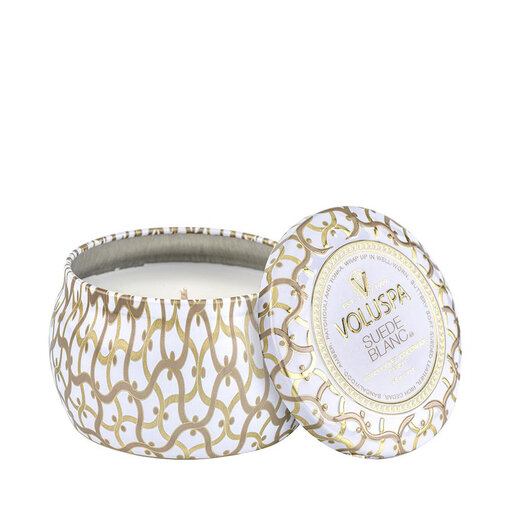Minitin Candle 25h Suede Blanc