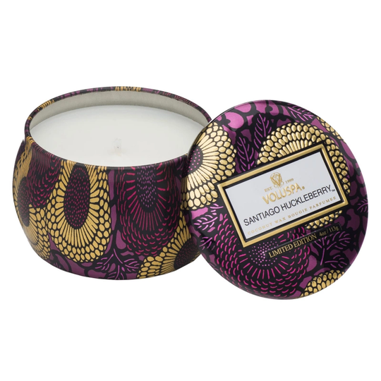 Voluspa Santiago Huckleberry Decorative Tin Candle (25h)
