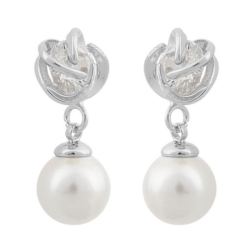Grass Pearl Pendant Earring