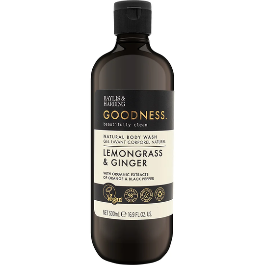Goodness Lemongrass & Ginger Body Wash, 500 ml Baylis & Harding Bad- & Duschcreme