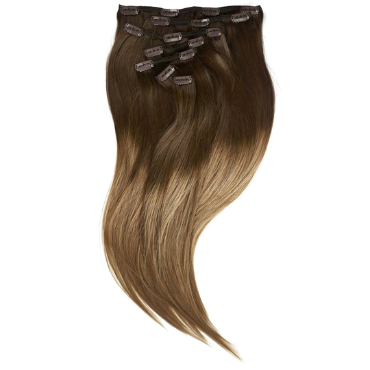 Rapunzel of Sweden Clip-on set 7 pieces 30 cm O2.2/7.3 Brown Ash Ombre